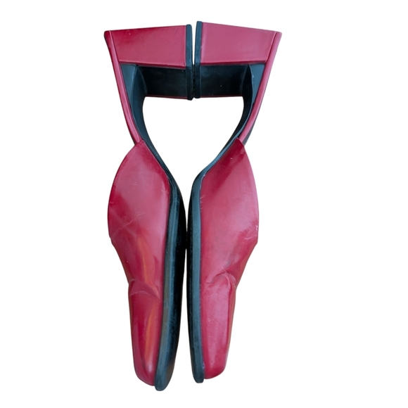 Nine West Virginia Y2K 90s Red Women's Block Heel Mules sz 10 - Picture 4 of 8